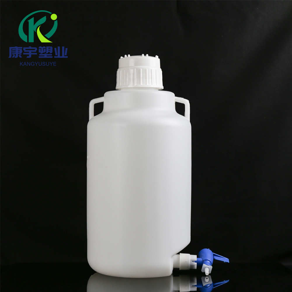 下口瓶厂家5000ml蒸馏水酒实验室5L塑料放水桶5000毫升pe龙头桶