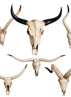 墙饰挂饰壁饰羊头骨摆件挂件壁挂复古AMT欧式创动物墙壁饰羊品意