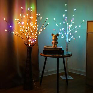 led圣诞RGB遥控白桦树灯室内卧室房间铜线树灯景观家居装 饰灯