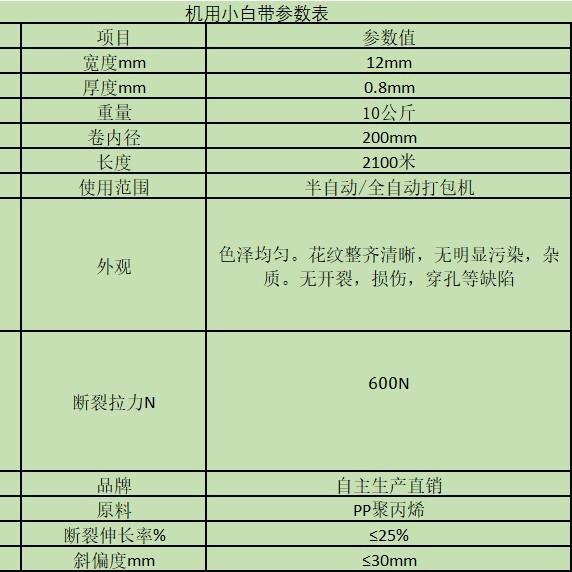120PP聚丙烯打包自主机用带8半装自动带全自动包带塑料带捆扎带