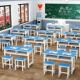 学生课桌椅双层带抽屉课桌补习班辅导单人双人三人位会议培训课桌