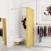商场服装 简更衣室加厚帘便换 248店sy门j轨道L易型墙角试衣间携式