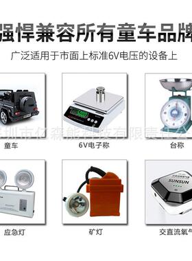 YSN6v电池磷酸铁锂7AH大容量带保护板可充电儿童车电子秤6伏电瓶