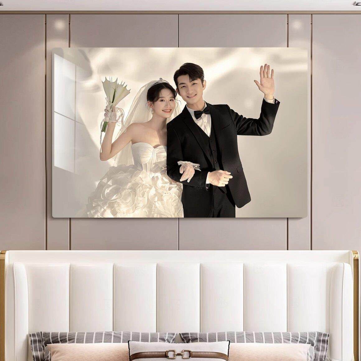 婚纱照定制挂墙洗照片做成相框床头结婚照精修水晶冲洗放大挂画