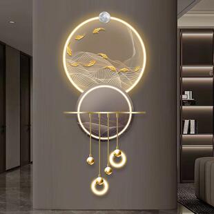 鱼聚关装 饰九鱼聚财画现财代轻奢高档走廊尽头led壁灯九立体寓意