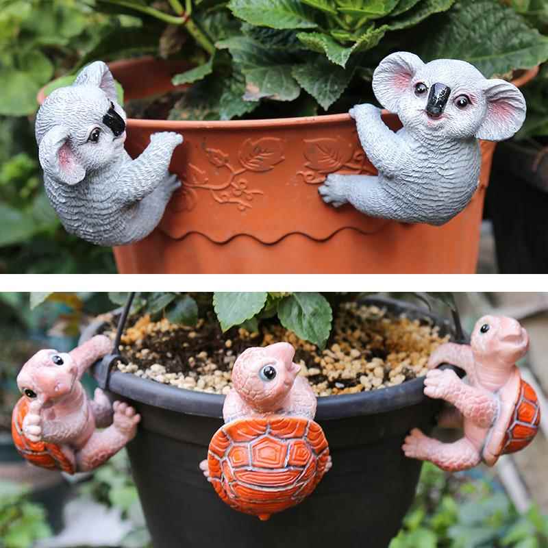 高档花园货 庭院 小件装饰品挂件园艺摆件摆小创意考拉树脂动杂物