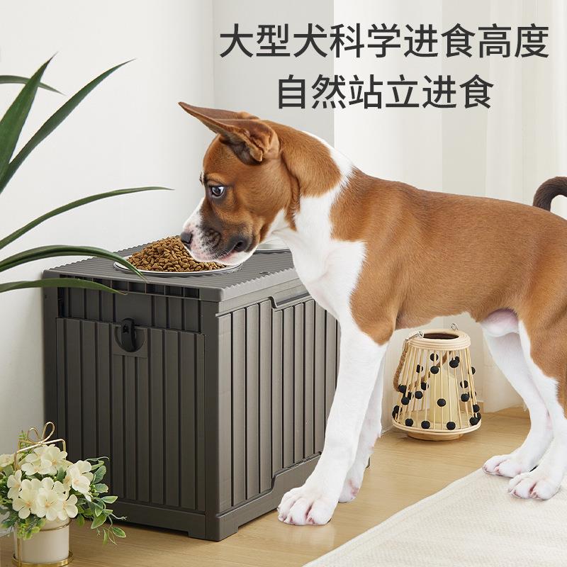 护脊狗碗护颈狗盆狗狗饭盆吃饭桌宠物碗储粮桶防打翻不锈钢大型犬