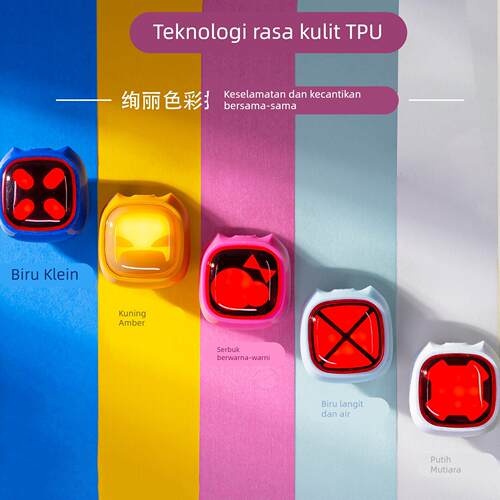 LITERIDE微骑创意表情自行车尾灯夜骑灯儿童公路山地车骑行警示灯