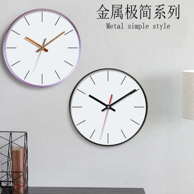 12寸金属轻奢挂钟石英钟现代简约钟表客厅时钟极简风metal clock