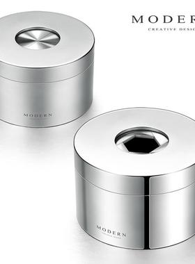 正品德国MODEN创意个性定潮流烟灰缸不锈钢封式闭带盖防飞灰男礼