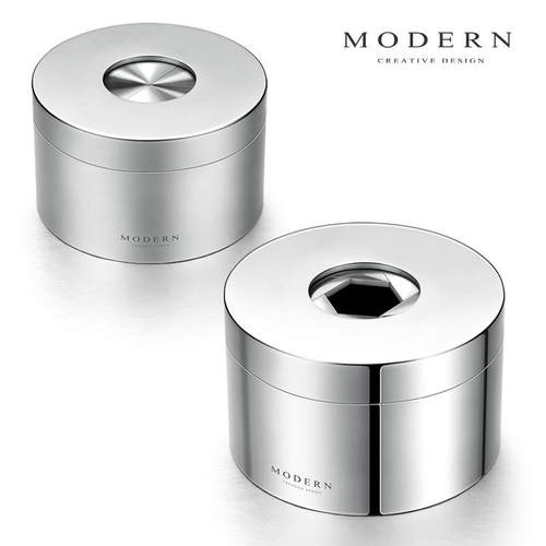 高档德国MODERN男创意个飞性潮流烟灰缸锈钢封闭式带盖防灰不礼品