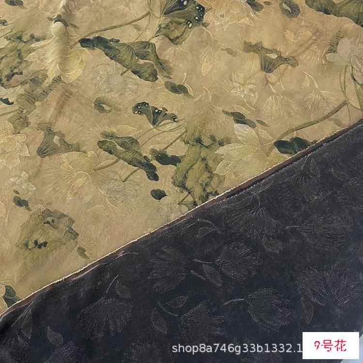 40姆国米花绢纺香云古纱面料复提中风重磅绢纺提花莨绸OPM丝绸布
