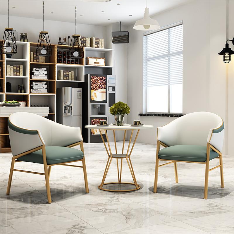 轻洽奢售楼处谈85748桌椅组合美 容院诊 所店铺休息区桌椅接待圆