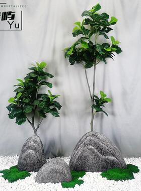 真琴叶榕盆盆栽景落地室FZ-QYR-0内客办公室落仿地装饰假树造景绿