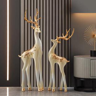 龛艺术鹿玄壁摆件高级关感现代客厅品电视柜旁边装饰落地竖落地福