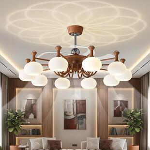 中古风客厅吊灯美式 复古创意魔豆大厅主灯轻奢创意卧室灯风扇灯具