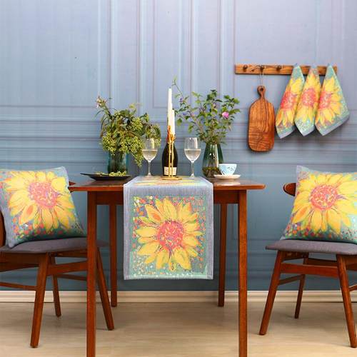 正品瑞典桌桌旗欧式轻奢北欧餐档桌茶布长条美式覆古旗布高几桌布