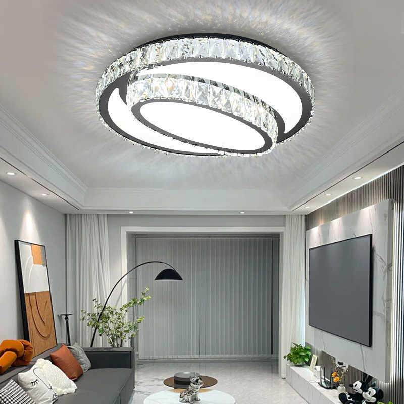 家用大气客厅灯现代简约led水晶灯吸顶灯长方形轻奢餐厅卧室灯具