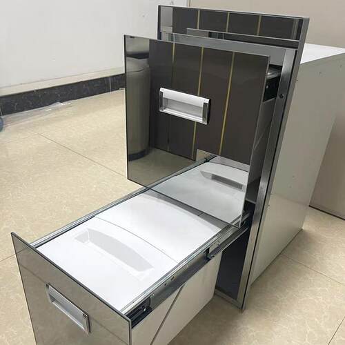 嵌入式储米箱304不锈钢厨房橱柜米桶米柜拉篮家用防虫防潮米缸定