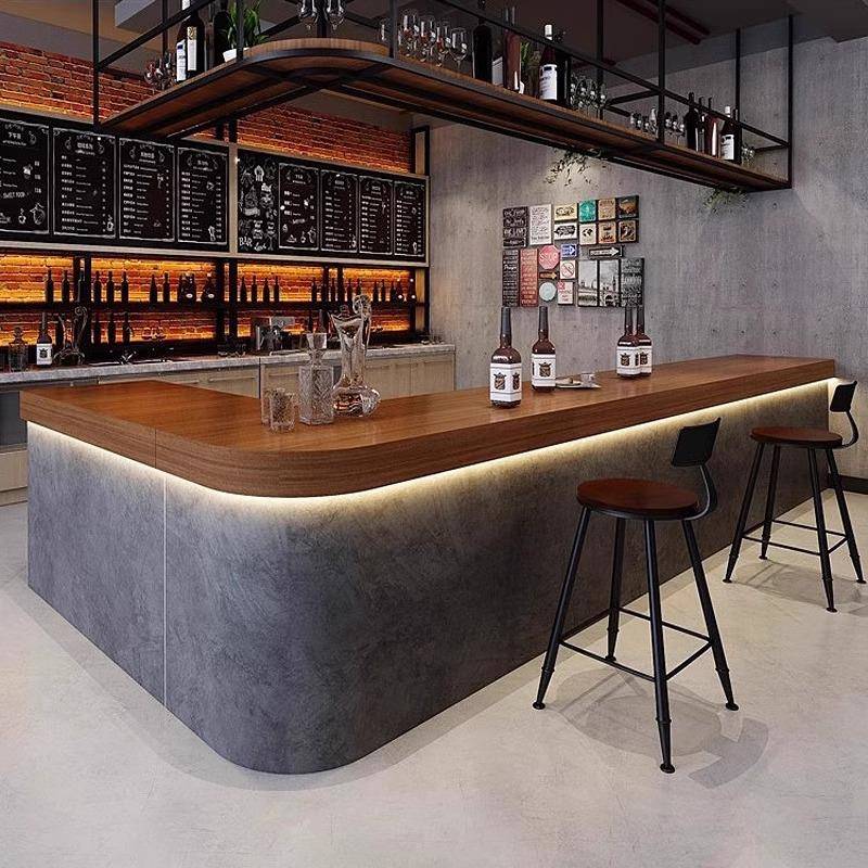 古工业风酒吧吧复台酒茶店馆咖啡店奶店前台餐饮工业风店烧烤弧形