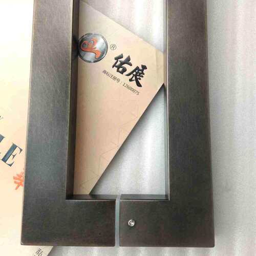 玻璃门拉手不锈钢方管乱纹古铜把手 办公门地弹门KTV门拉手厂家