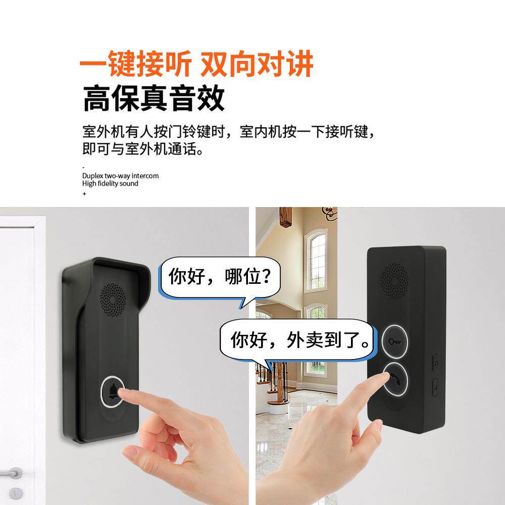 anjielsmarto雨免布线免网络可视对讲HRX自带号防一信键解锁智能