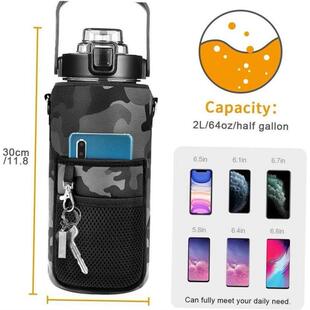 2升水瓶与袖64盎司鼓舞人心的半加仑