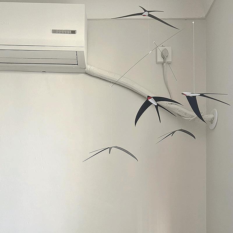 空调管子装饰遮挡美化空中燕子平衡吊饰手工diy材料包百褶叶窗帘