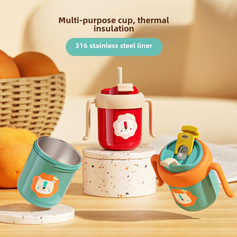 儿童保温水杯316个月新生婴儿吸管杯子直饮口水壶宝宝牛奶杯防摔