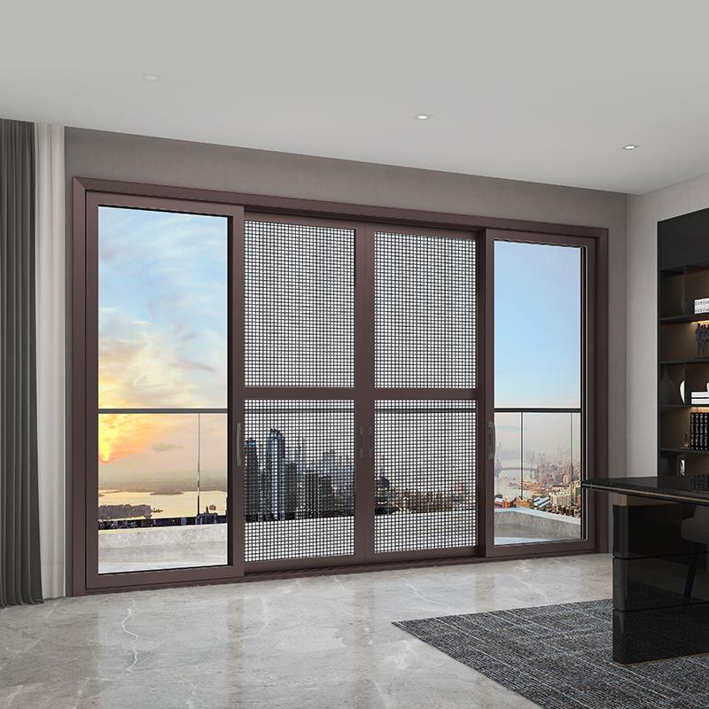 派雅门窗 雅悦三轨 门纱一体拉门隔断景观阳台落地玻璃拉门