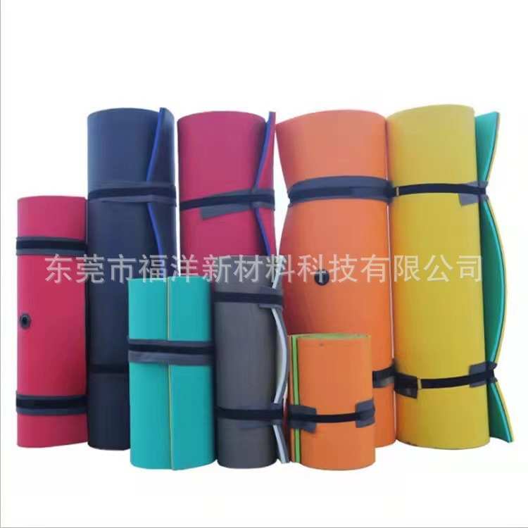 热销出口户外水上用品蓝黄红橙彩色三层水上网红浮桥XPE浮毯