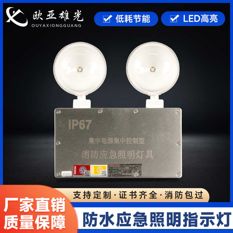 防水消防应急灯疏散式双头led照明灯紧急壁挂商用应急停电应急灯