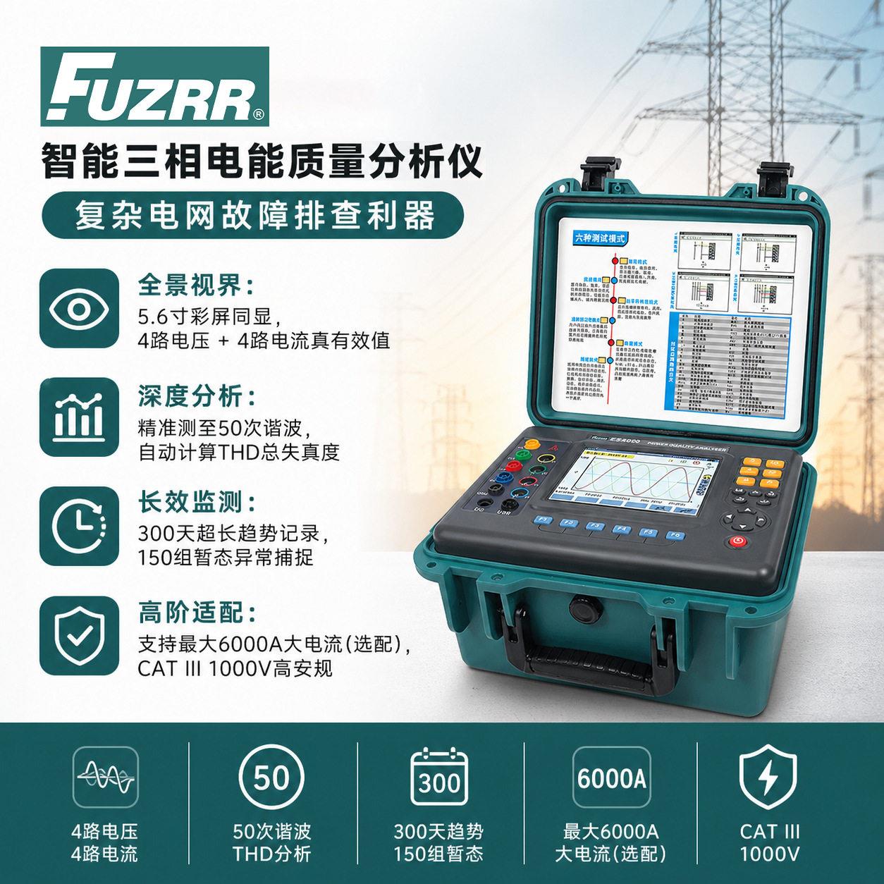ES4000智能型三相电能质量分析仪多功能谐波测试仪电压电流记录仪