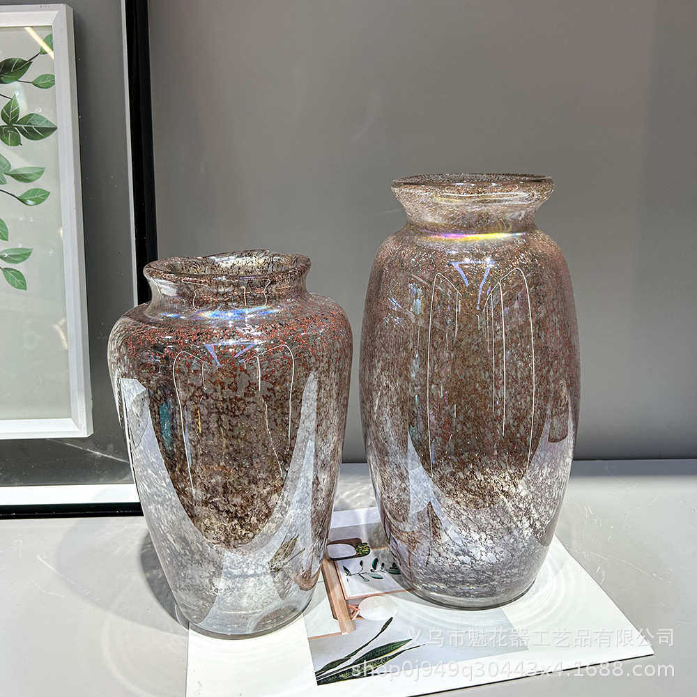 现代时尚中古手工琉璃花瓶博古架艺术摆件样板间客厅插花桌面装饰,家居饰品,花瓶,淘宝优惠券,粉丝福利购,淘宝优惠卷
