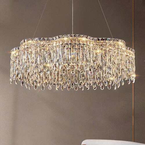 跨境 水晶吊灯客厅灯现代简约大气家用意式轻奢餐厅主卧室灯具