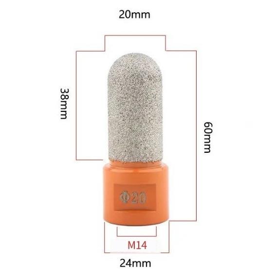 钎焊指型磨棒石倒角器英修边刀大理石开孔器金刚石圆头角磨机磨头