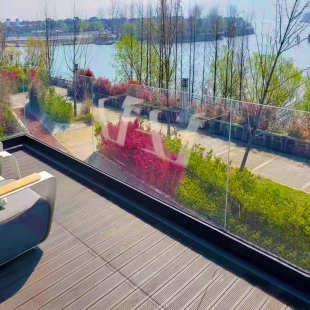 户外灯带钢化玻璃护栏铝槽楼梯平台阳台扶手卡槽明装u型玻璃地槽