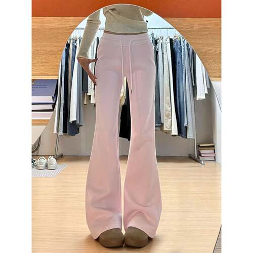 Rise Lounge Pants Feel Slim Flared Skin Friendly Proportion