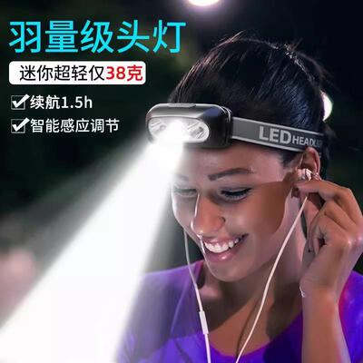 Ultra-bright rechargeable headlamp with strong light inducti
