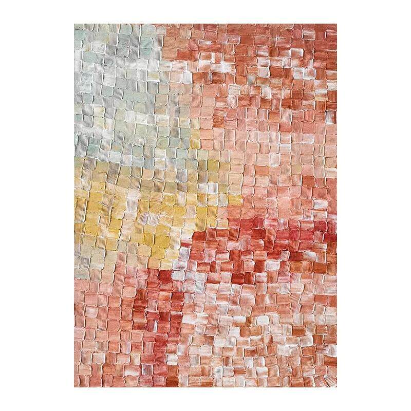 纯手绘油画抽象色块现代简约红色丙烯肌理装饰画客厅玄关餐厅挂画