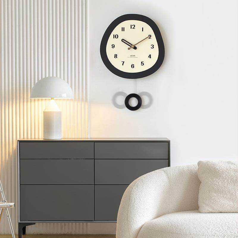 wozoom屋准现代简约挂钟高级感摇摆艺术时钟表创意挂墙装饰品钟