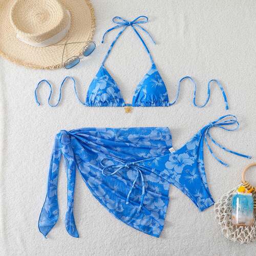 Women's Fashion Two-Piece Bikini Set Three-Piece Swimsuit