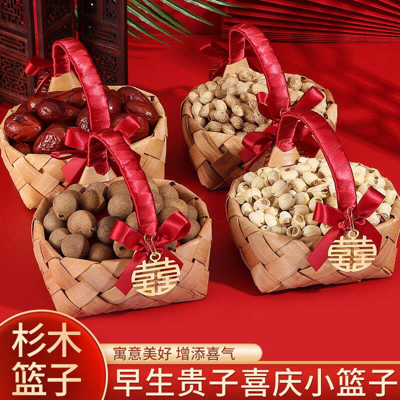 早出生高子小篮子婚礼用品收集婚礼房间装饰布局按床饰品模板存储