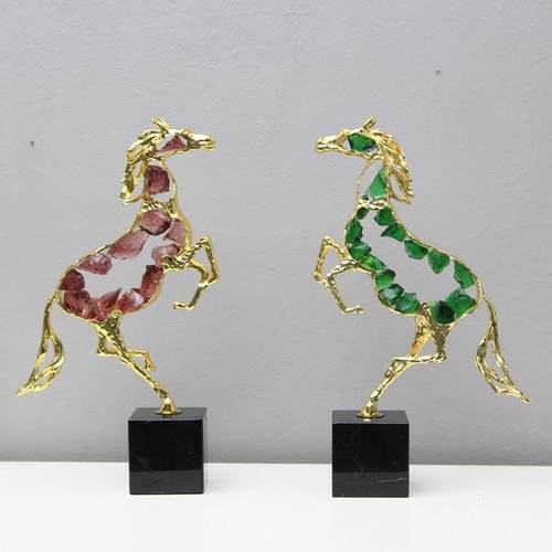 现代轻奢创意镂空骏马摆件办公室客厅玄关电视柜酒柜书柜装饰摆设