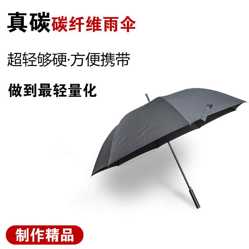 【工厂直销】碳纤维雨伞加固轻便大号抗风加大八骨长柄通用遮阳伞 - 实物图