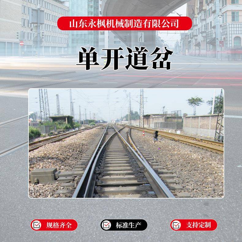 永枫机械供应矿用600轨距单开道岔,煤矿DK系列左单开道岔右开辙岔
