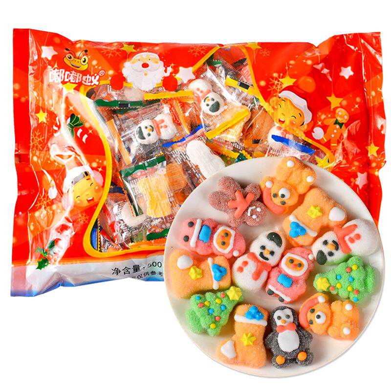圣诞节糖果造型圣诞老人棉花糖平安夜礼物幼儿园小孩子儿童零食