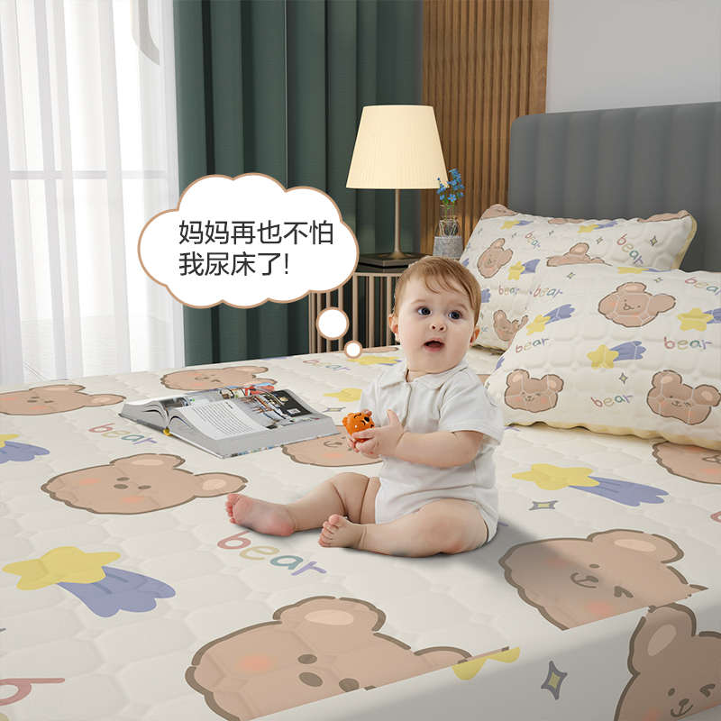 防水床笠夹棉加厚单件席梦思床垫保护罩儿童隔尿垫床罩床套罩防