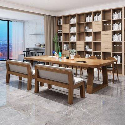 北欧实木大板书桌客厅办公桌家用学习桌现代简约去客厅化工作台桌