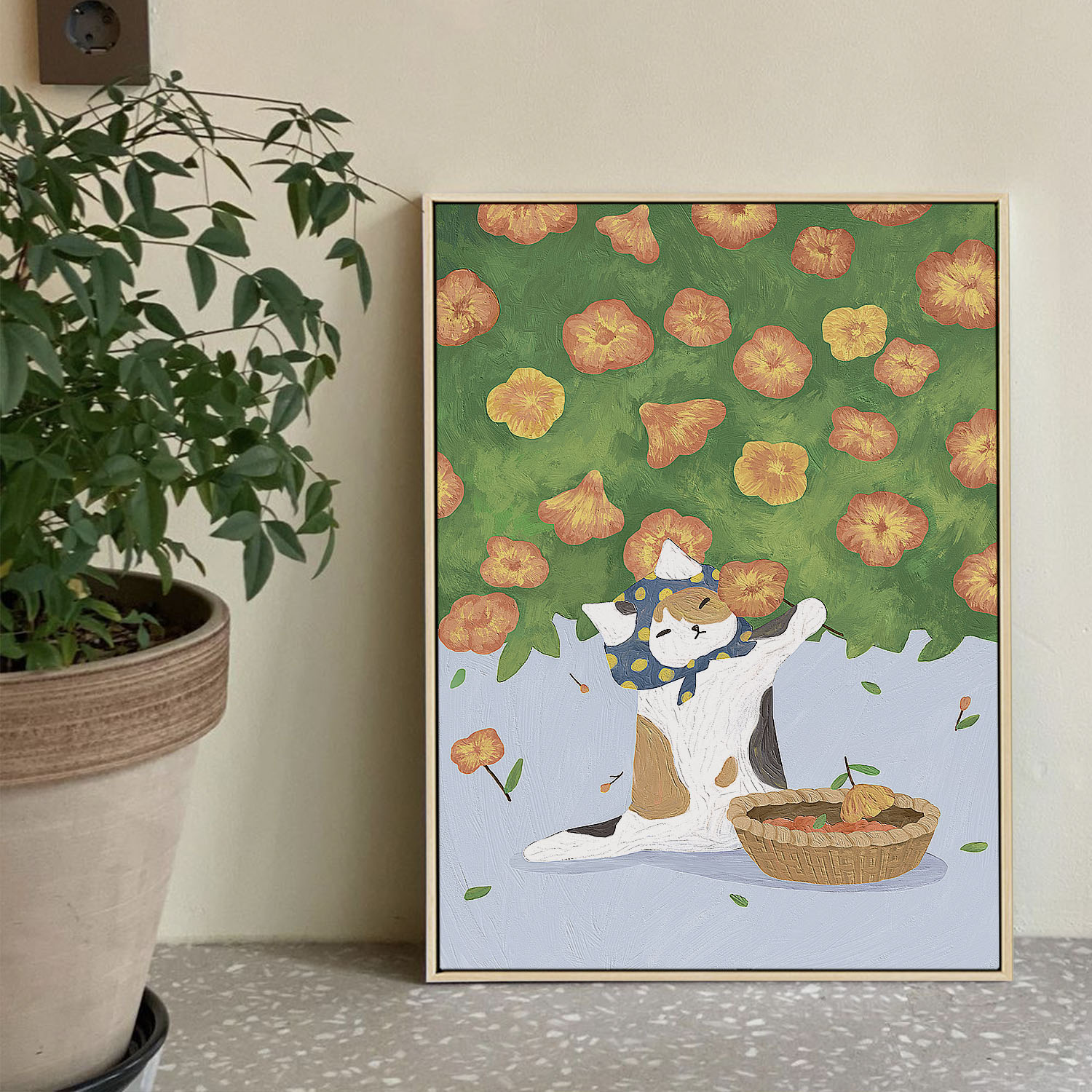 布纸有爱 喵星人的日常 北欧小清新儿童房装饰画创意猫咪文艺插画